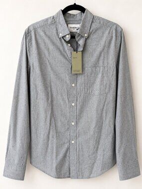 Goodfellow & Co Men’s Medium Slim Fit Gray Dot Button Down Shirt NWT